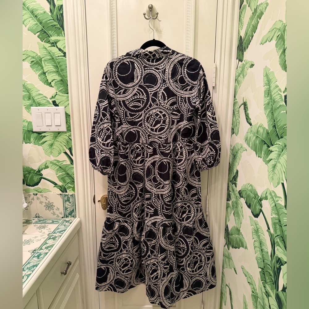 Anthropologie Maeve The Bettina Tiered Midi Dress Shirtdress Black Size S - Picture 7 of 7